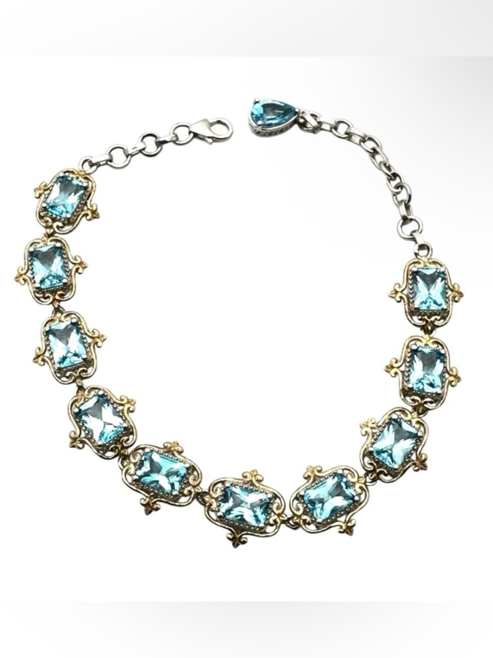 Chuck Clemency STS Blue Topaz Sterling Silver Bracelet